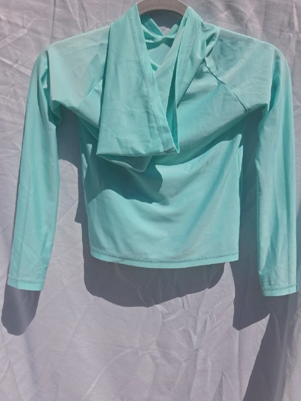 Kids Long Sleeve Hooded Rashguard - Aqua